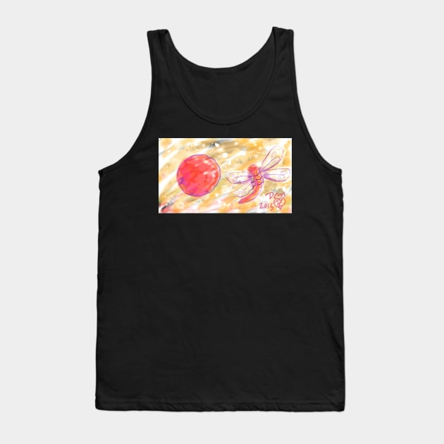 Chalkboard happy  dragonfly and the sun Tank Top by DlmtleArt